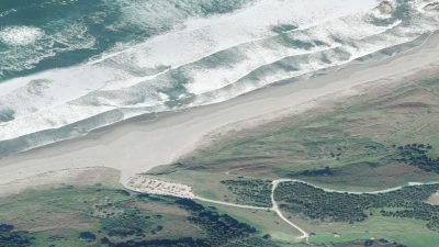 Vista aérea de Playón de Bayas, Castrillón