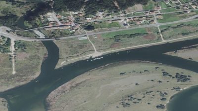 Vista aérea de Río Tamuxe, O Rosal