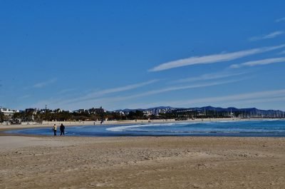 Playa de s'Adarró en Vilanova i la Geltrú