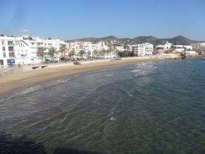 Playa de Sant Sebastià en Sitges