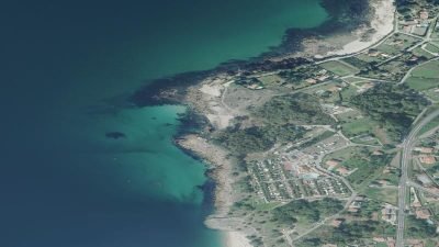 Vista aérea de Telleira, Porto do Son